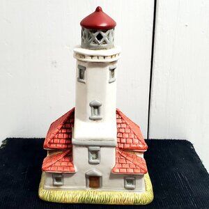 Geo Lefton Point Wilson Lighthouse Mini 6" vintage Pacific Region 1993 porcelain